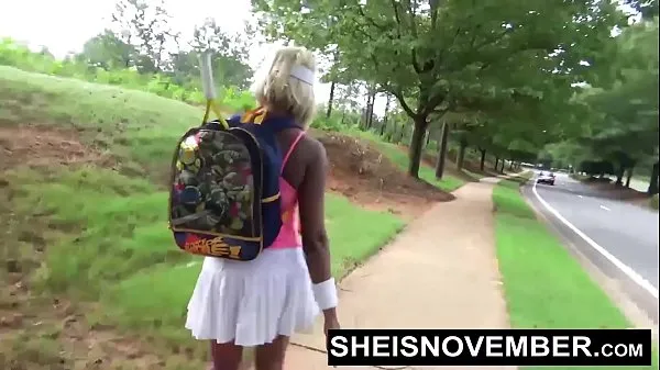 Mutasson I'm Walking Down The Street To Give A Blowjob To A Big Dick Guy I Met During My Tennis Match With My Giant Nipples And Big Boobs Out, Skinny Blonde Black Slut Sheisnovember Exposing Her Big Butt, Cute Panties Outdoor on Msnovember legjobb filmet