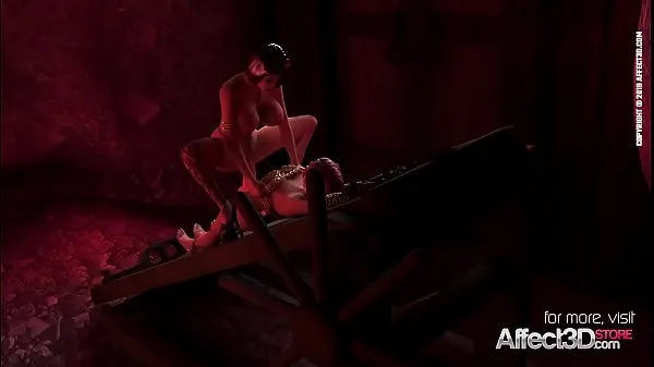 Big tits vampire gives a blowjob to the bondaged futanari babe in a 3d animation 최고의 영화 표시
