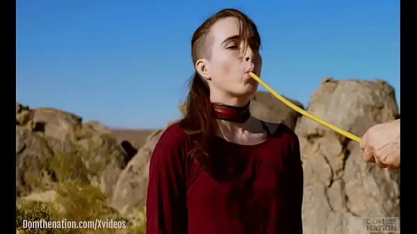 Show Petite, hardcore submissive masochist Brooke Johnson drinks piss, gets a hard caning, and get a severe facesitting rimjob session on the desert rocks of Joshua Tree in this Domthenation documentary best Movies