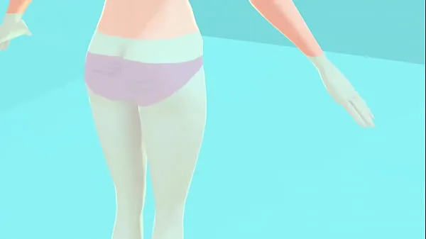 Vis Toyota's anime girl shakes big breasts in a pink bikini beste filmer