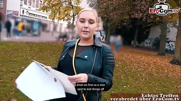 Vis German blonde with natural tits pick up at the street beste filmer
