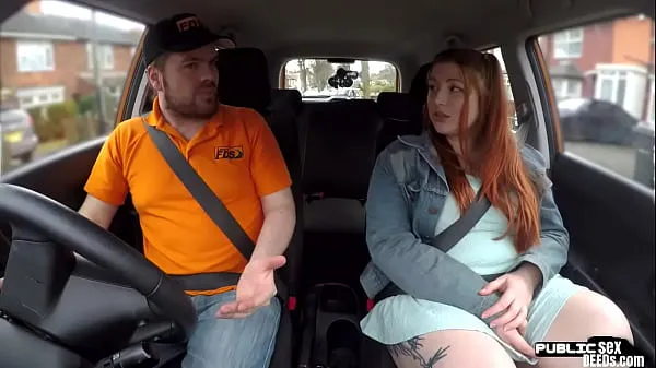 Show Curvy ginger inked babe publicly fucked in car by instructor best Movies