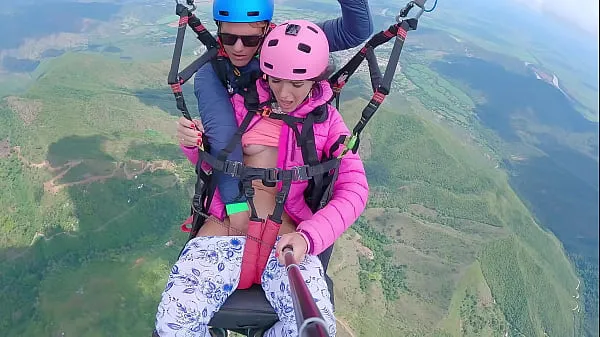 Show Wet Pussy SQUIRTING IN THE SKY 2200m High In The Clouds while PARAGLIDING best Movies