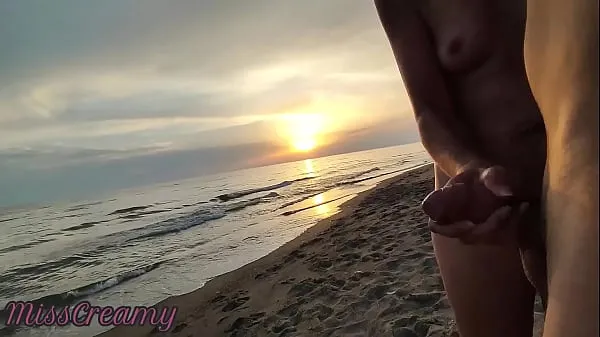 Show Exhibitionist Outdoor Amateur Milf Sucks Big Cock on Nudity Beach public to voyeur with cum 2 best Movies