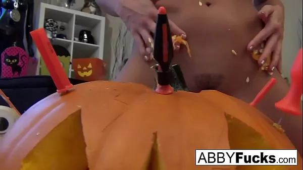 Show Abigail carves a pumpkin then plays with herself best Movies