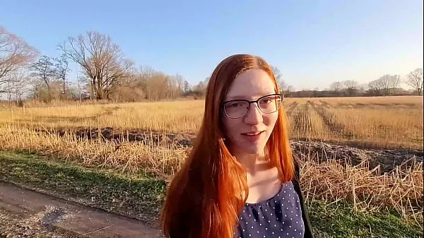 Redhead young woman undresses outside for the first time بہترین فلمیں دکھائیں